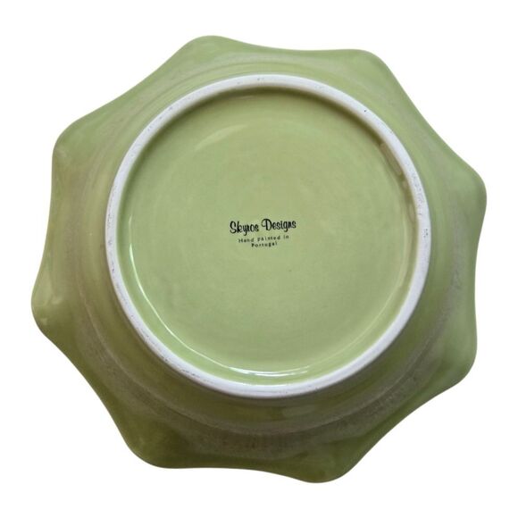 SKYROS Isabella Jade Salad  Serving Bowl 12" X 4" Handcrafted In Portugal - Picture 6 of 7